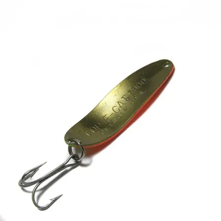 Vintage Eppinger Dardevle Cop-E-Cat 7300, 1/3oz Fire Tiger / Brass fishing spoon #0415