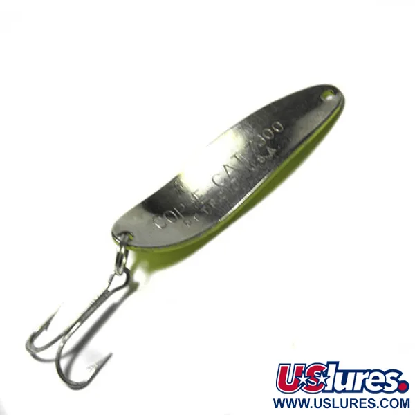 Vintage Eppinger Dardevle Cop-E-Cat 7300, 1/3oz Fluorescent Yellow / Green fishing spoon #0416