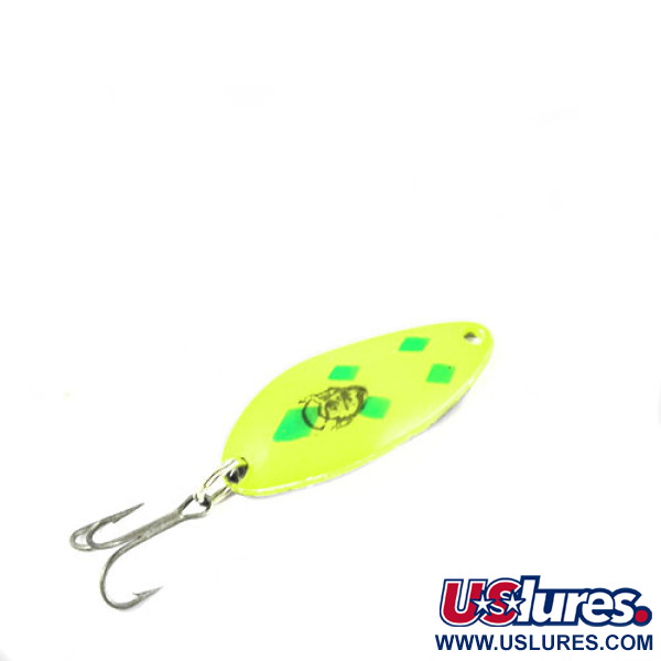 Vintage  Eppinger Dardevle Devle Dog 5200, 1/4oz Fluorescent Yellow / Green fishing spoon #0421