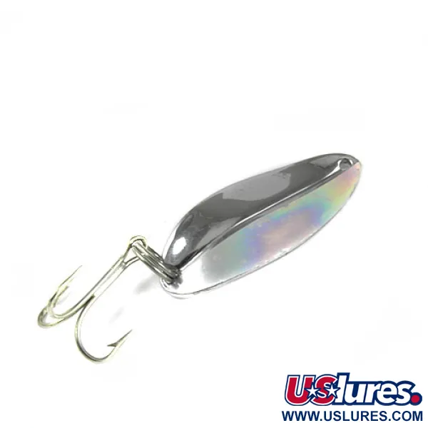 Vintage TODDCO Main liner, 2/5oz Nickel / Rainbow Hologram fishing spoon #0422