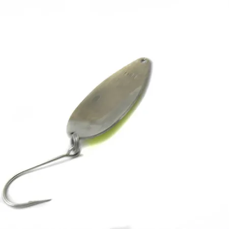 Vintage Great Lakes Lures Great Lakes, 2/5oz Nickel / Green fishing spoon #0435