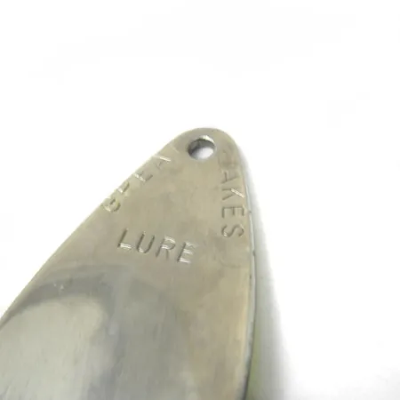 Vintage Great Lakes Lures Great Lakes, 2/5oz Nickel / Green fishing spoon #0435