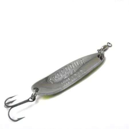 Vintage Luhr Jensen Krocodile Die #3, 1/2oz Orange / Black / Yellow fishing spoon #0450