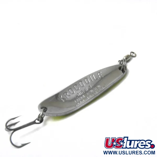 Vintage Luhr Jensen Krocodile Die #3, 1/2oz Orange / Black / Yellow fishing spoon #0450