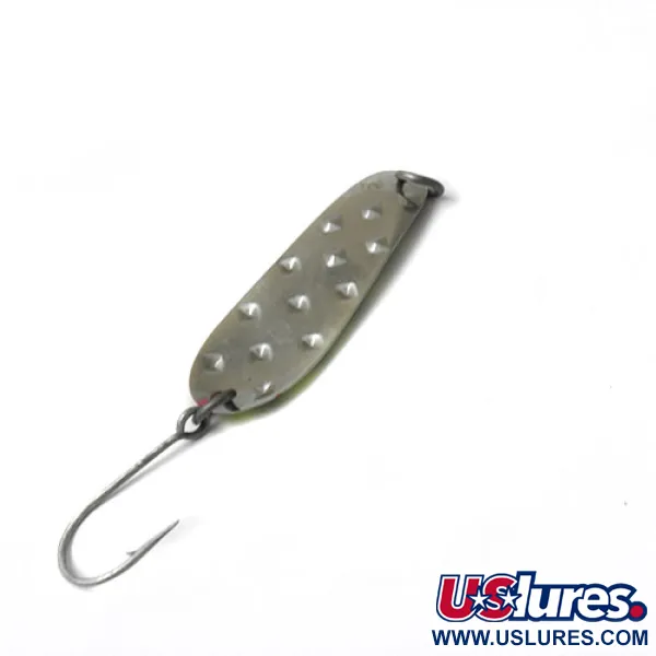 Vintage Luhr Jensen Alpena Diamond, 1/4oz Yellow / Black / Red fishing spoon #0452