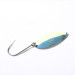 Vintage  Seneca Little Cleo (Hula Girl) Glow, 1/2oz White / Light Blue fishing spoon #0462