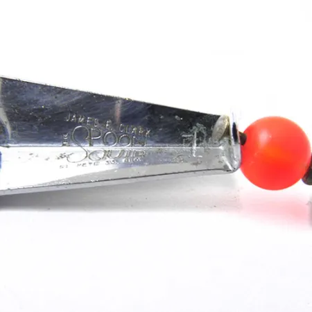 Vintage James E. Clark  Clark Spoon, 1/4oz Nickel / Red fishing spoon #0467