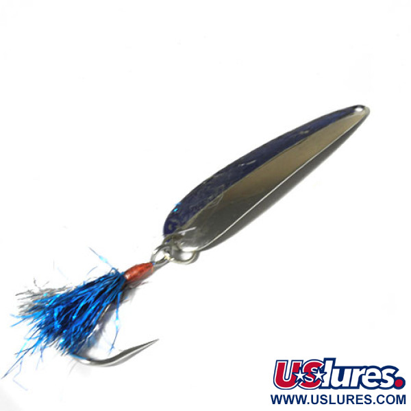 Vintage  Eppinger Dardevle Flutter-Chuck, 1/4oz Nickel / Blue fishing spoon #0487
