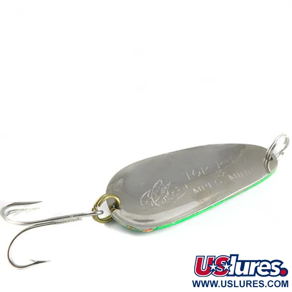 Vintage Blue Fox Tor-P-Do 3, 1oz Green / Black / Nickel fishing spoon #0495
