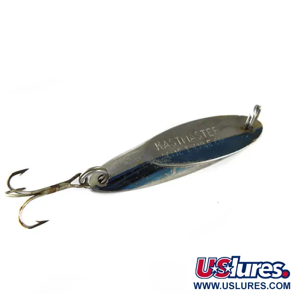 Vintage Acme Kastmaster, 3/8oz Nickel / Blue fishing spoon #0504