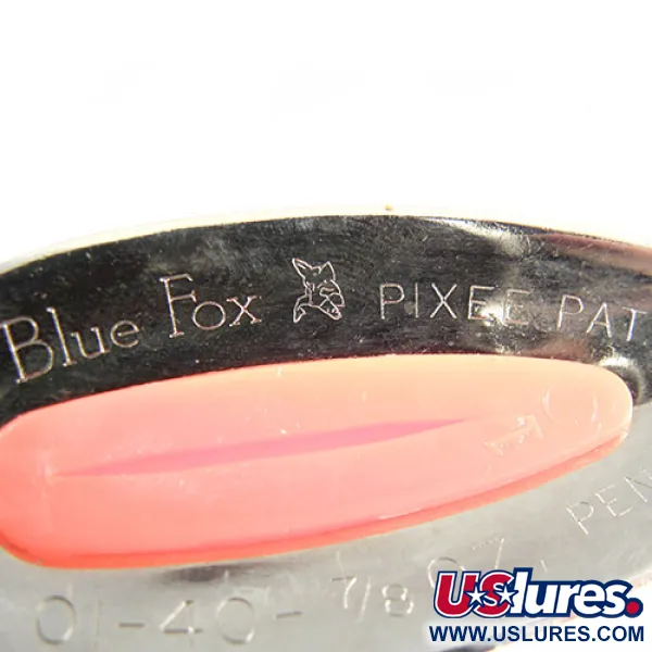 Vintage Blue Fox Pixee , 3/4oz Nickel / Orange fishing spoon #0505