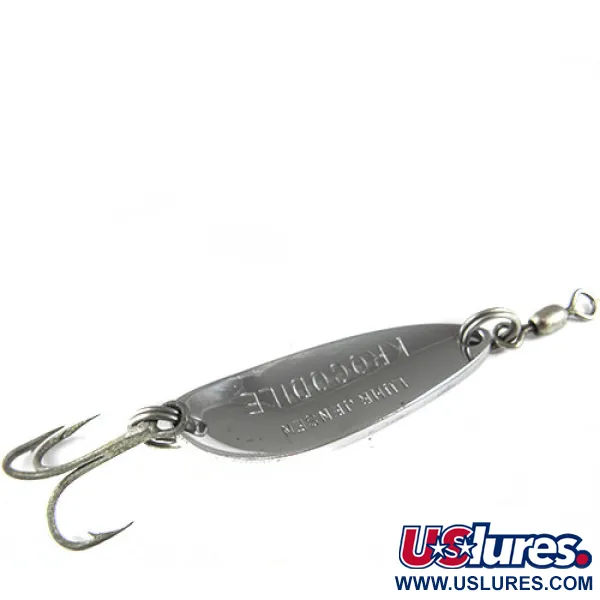 Vintage  Luhr Jensen Krocodile , 1/3oz Nickel / Hologram fishing spoon #0513