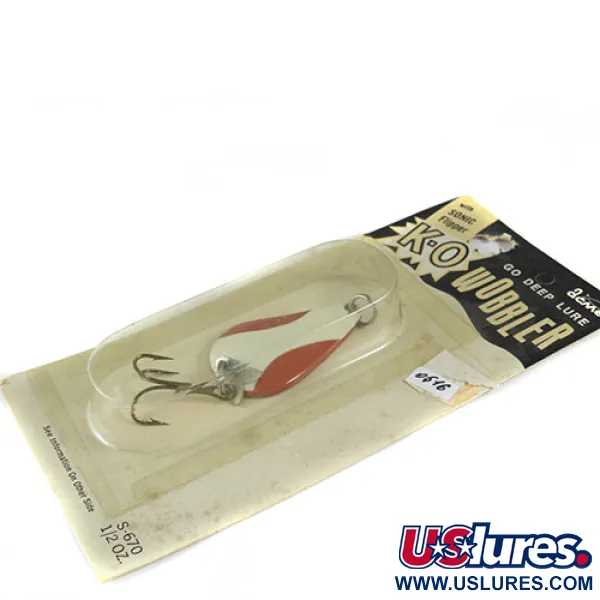 Acme K.O. Wobbler, 1/2oz Red / White fishing spoon #0516
