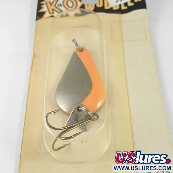 Acme K.O. Wobbler, 1/2oz Nickel / Orange fishing spoon #0524