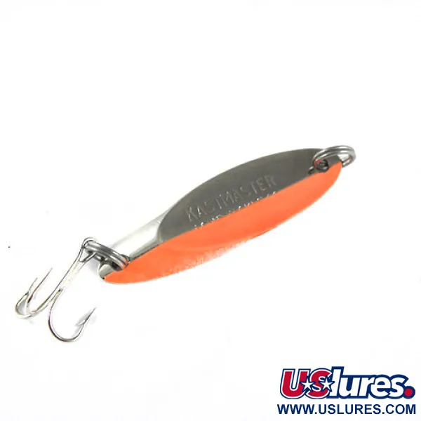 Vintage Acme Kastmaster, 1/4oz Nickel / Orange fishing spoon #0531