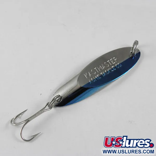 Vintage Acme Kastmaster, 3/8oz Nickel / Blue fishing spoon #0532