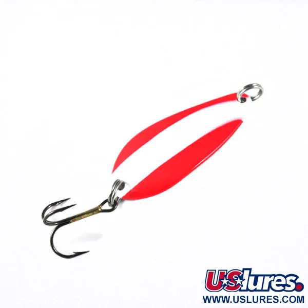 Vintage Blue Fox Strobe Tear Drop Spoon, 2/5oz Red / White fishing spoon #0540