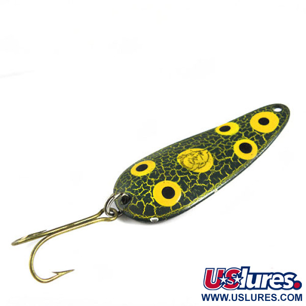 Vintage  Eppinger Dardevle Imp 0552, 2/5oz Frog Green / Yellow fishing spoon #0552