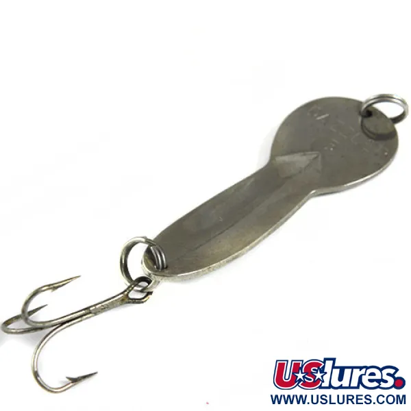 Vintage Acme Dazzler #3, 3/5oz Nickel / Green fishing spoon #0557