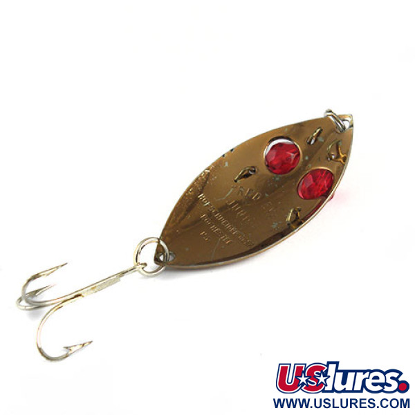 Vintage  Hofschneider Red Eye junior, 1/2oz Bronze (Brass) / Red Eyes fishing spoon #0562