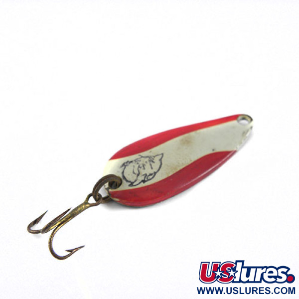 Vintage  Eppinger Dardevle Midget, 3/16oz White / Red fishing spoon #0572