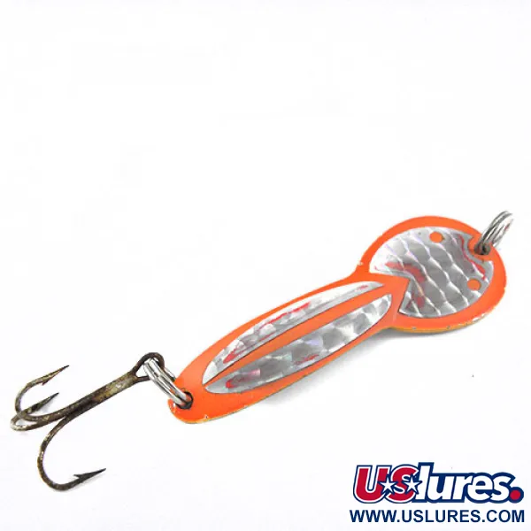 Vintage Acme Dazzler #3, 3/5oz Orange / Hologram fishing spoon #0577