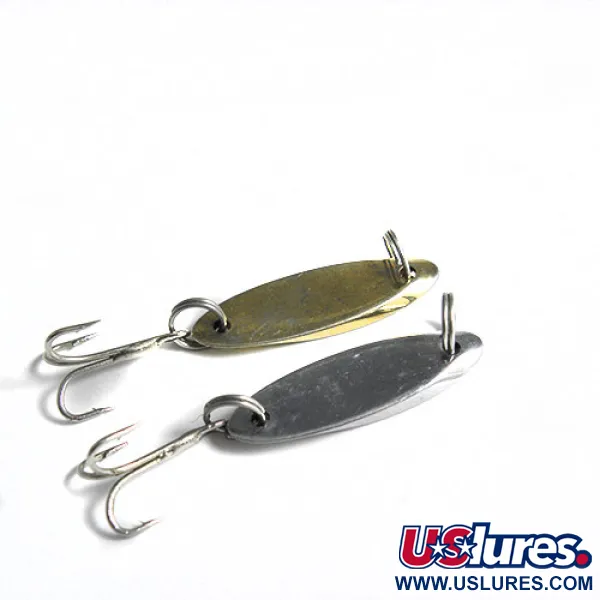 Vintage Acme Kastmaster 2 pcs, 3/32oz Gold / Nickel fishing spoon #0604