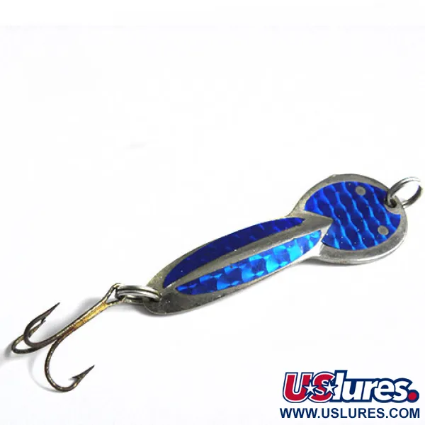 Vintage Acme Dazzler #3, 3/5oz Nickel / Blue fishing spoon #0609