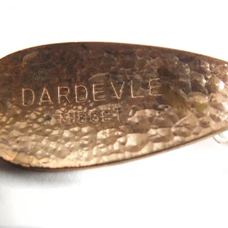 Vintage Eppinger Dardevle Midget, 3/16oz Crystal Bronze (Brass) fishing spoon #0612