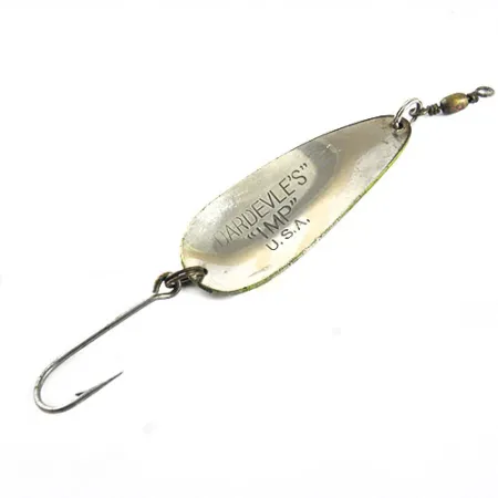 Vintage Eppinger Dardevle Imp, 2/5oz Frog (Green / Yellow) fishing spoon #0614