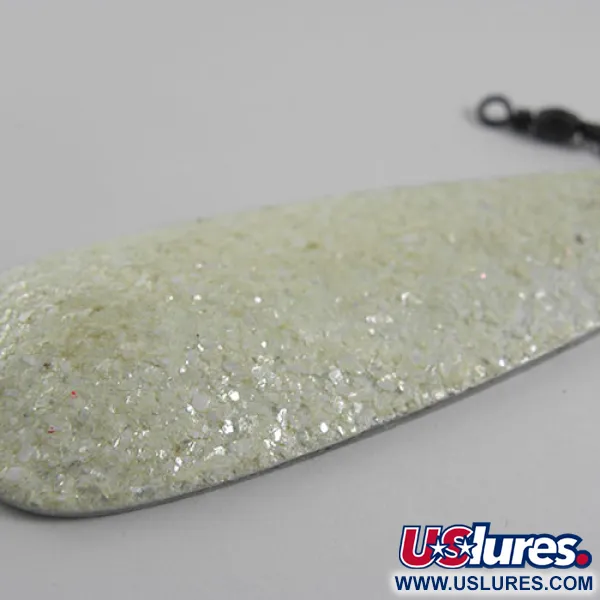 Vintage Weller GYPSY KING 1, 3/5oz White Pearl fishing spoon #0615