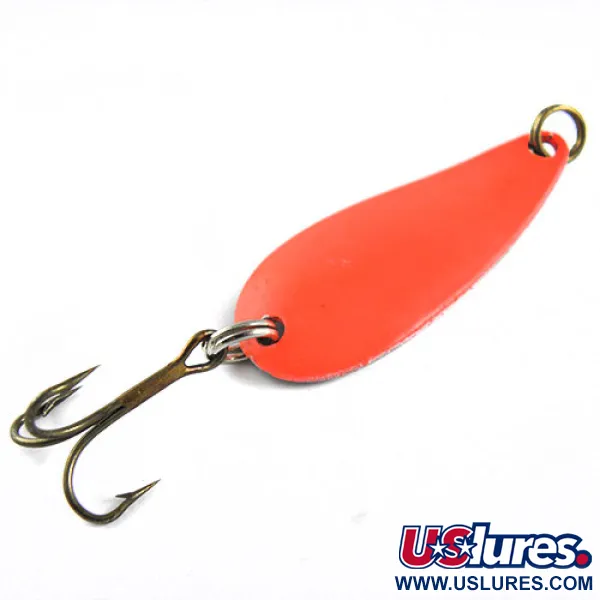 Vintage Acme Wonderlure, 1/4oz Fluorescent Orange fishing spoon #0617