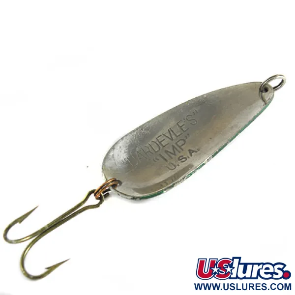 Vintage  Eppinger Dardevle Imp, 2/5oz White / Green fishing spoon #0625