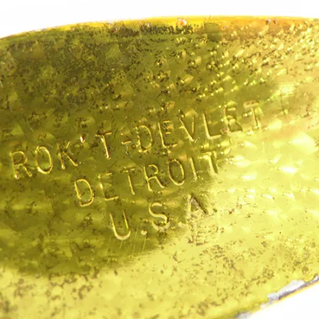 Vintage Eppinger Dardevle Rok't Devle, 1 1/4oz Crystal Golden Crystal fishing spoon #0651