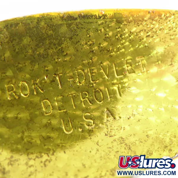 Vintage  Eppinger Dardevle Rok't Devle, 1 1/4oz Crystal Golden Crystal fishing spoon #0651