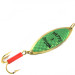 Vintage   Mepps Spoon 3, 1/2oz Gold / Fluorescent Green fishing spoon #0657