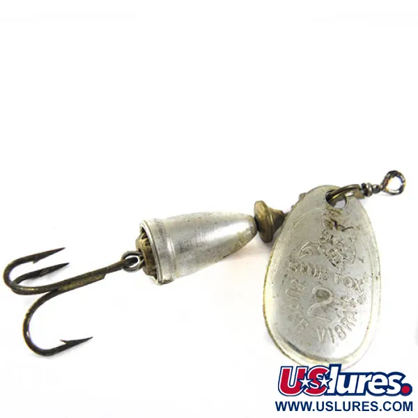 Vintage   Blue Fox Super Vibrax 2, 3/16oz Silver spinning lure #0659