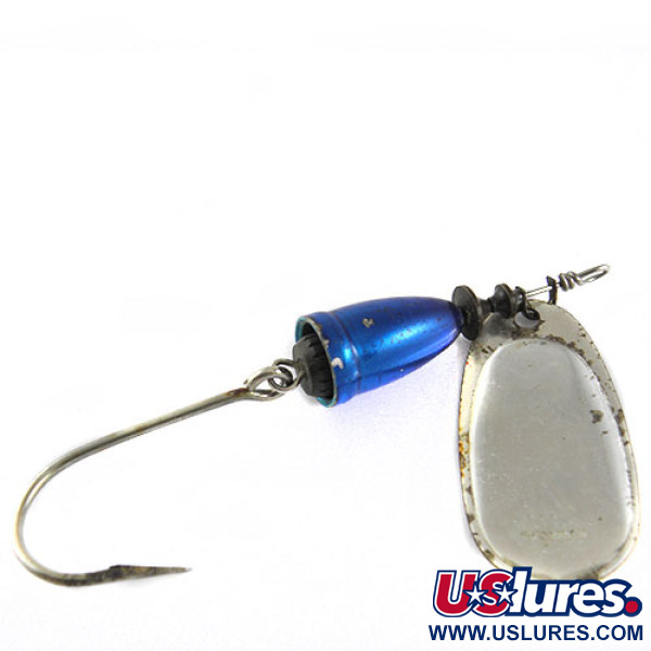 Vintage   Blue Fox Super Vibrax 4, 3/8oz Silver / Blue spinning lure #0661