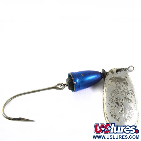 Vintage   Blue Fox Super Vibrax 4, 3/8oz Silver / Blue spinning lure #0661