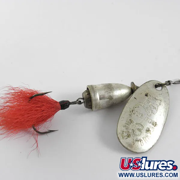 Vintage   Blue Fox Super Vibrax 3 FOXTAIL, 1/4oz Silver spinning lure #0664