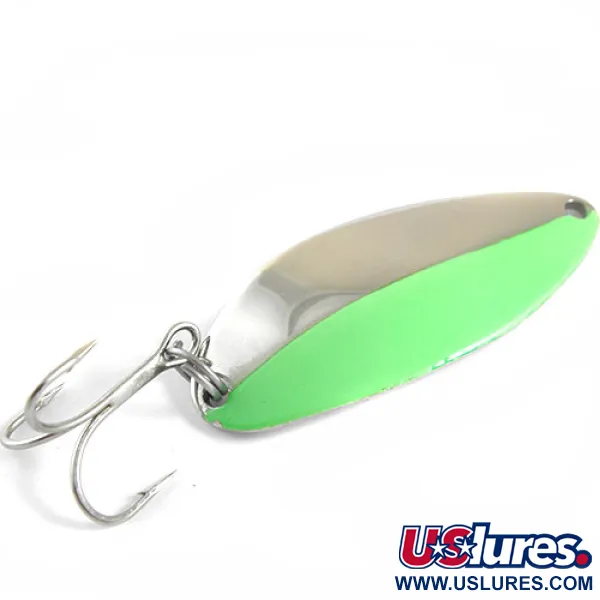 Acme Little Cleo, 2/5oz Nickel / Green fishing spoon #0672