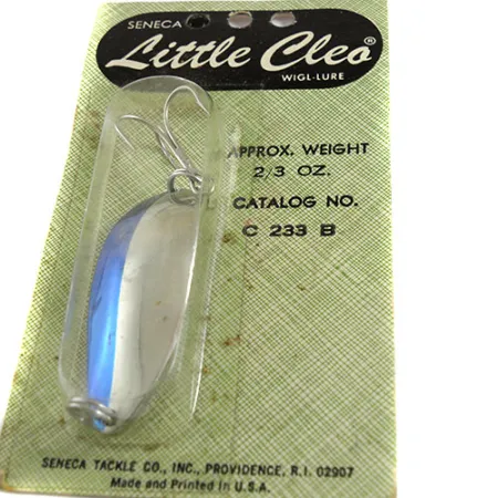Seneca Little Cleo (Hula Girl), 2/3oz Nickel / Blue fishing spoon #0673