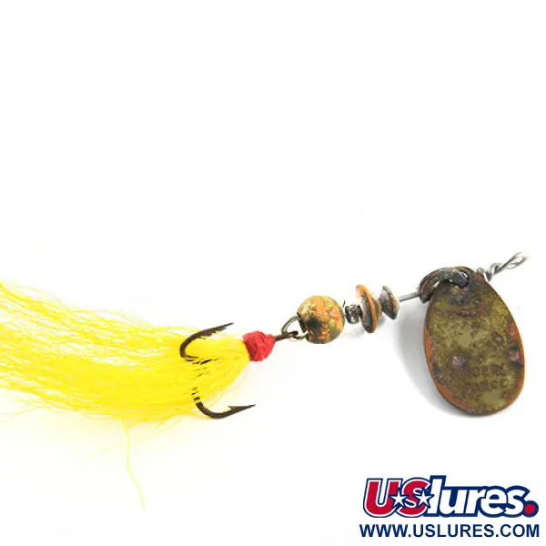 Vintage   Mepps Aglia 0 dressed, 3/32oz White / Red spinning lure #0688