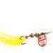 Vintage   Mepps Aglia 0 dressed, 3/32oz White / Red spinning lure #0688