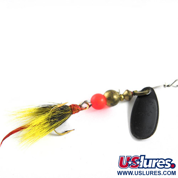 Vintage   Mepps Black Fury 0 Dressed, 3/32oz Black / Yellow spinning lure #0689