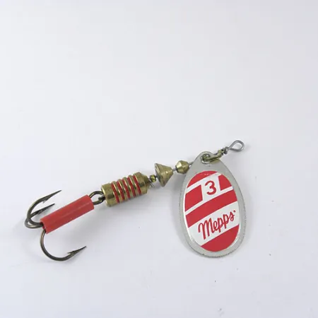 Vintage Mepps 3, 1/4oz White / Red spinning lure #0715