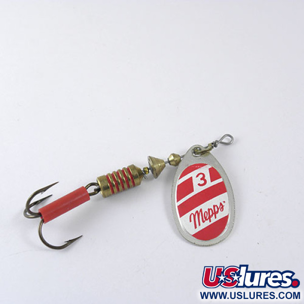 Vintage   Mepps 3, 1/4oz White / Red spinning lure #0715