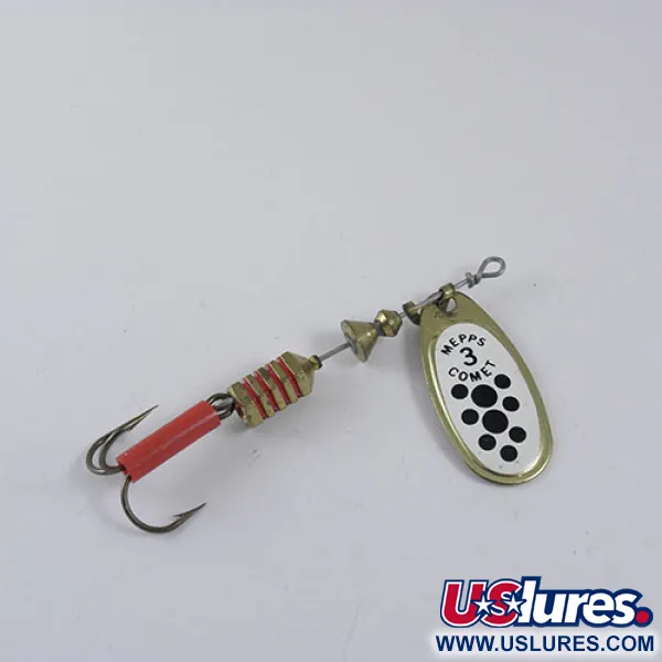 Vintage   Mepps Comet 3, 1/4oz White / Black spinning lure #0718