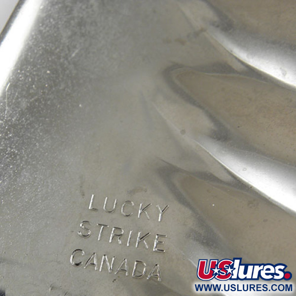 Vintage   Lucky Strike 4.5 Nickel Half Wave, 1 1/3oz Nickel / Red / White fishing spoon #0734
