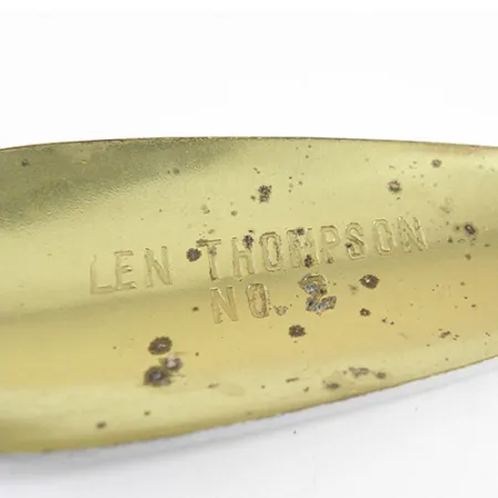 Vintage Len Thompson #2, 1oz Red / White fishing spoon #0739